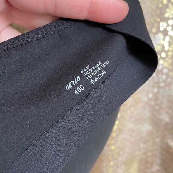 Aerie Real Me Full Coverage Black Wireless Bra, 40C - Picture 6 of 6